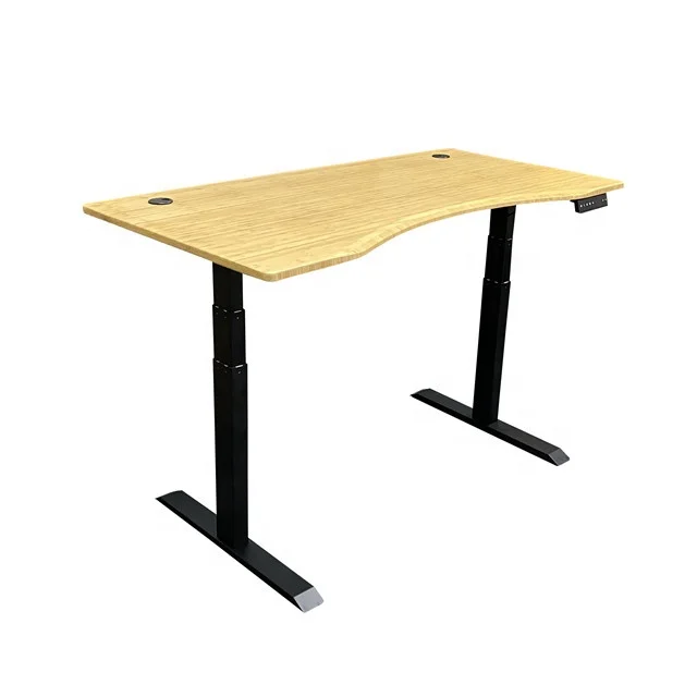 Dual motors three sections 640-1290mm electric height adjustable sit standing up desk