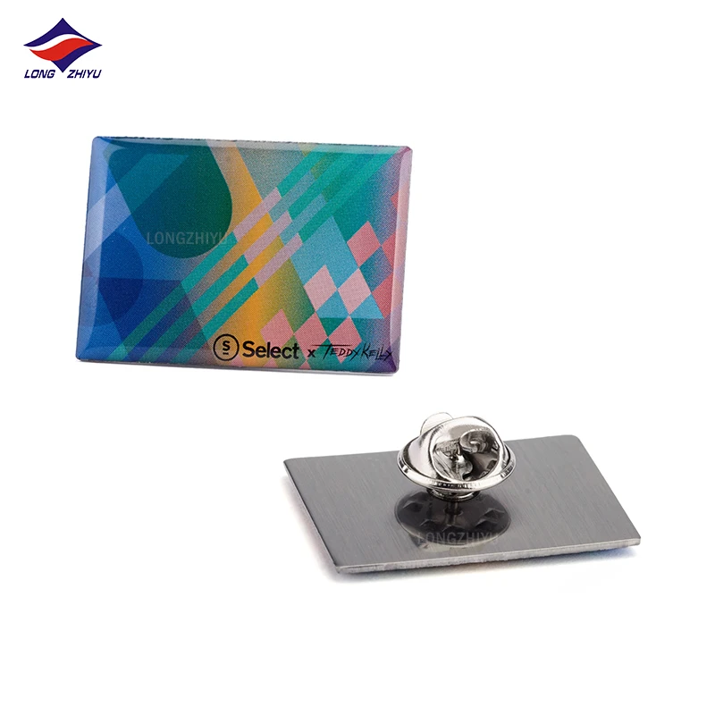 Longzhiyu high quality metal badges maker professional custom uv printed badges pin wholesale cute animal logo pins