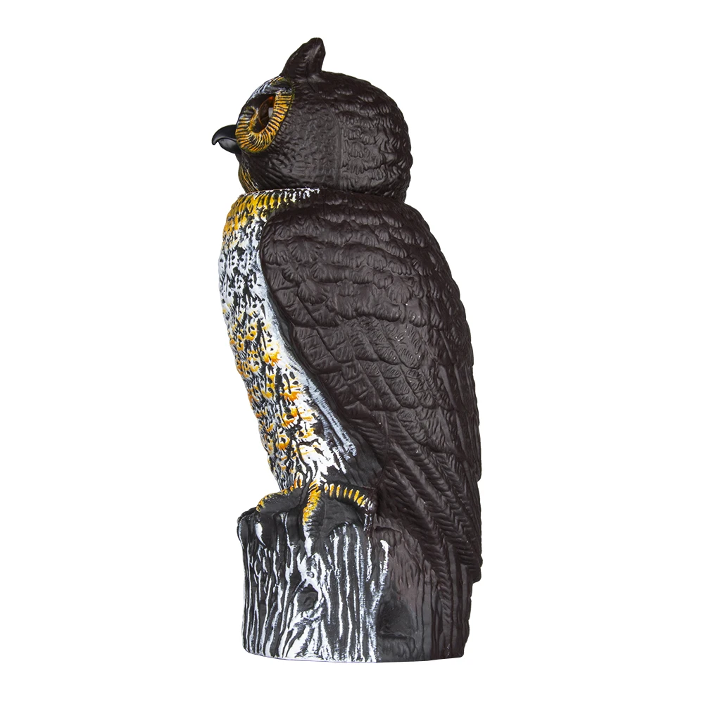 Wholesale garden guard reallike decor plastic owl head turn waterproof ornamental intelligent smart  owl bird scarer