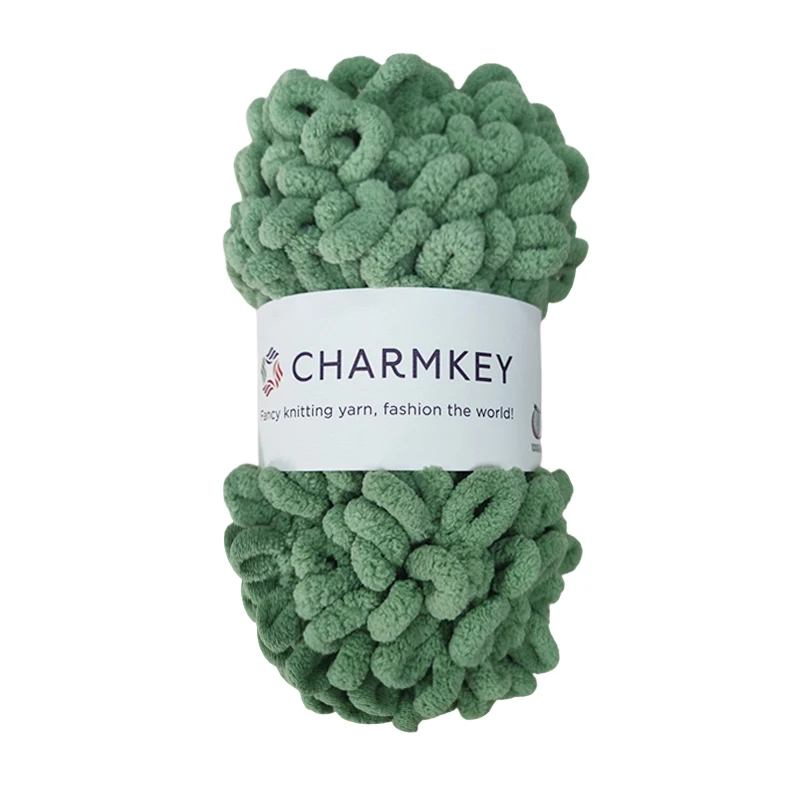 100% Polyester Crochet Puffy Fine Blanket Yarn Fluffy Circle Finger Knitting Loop