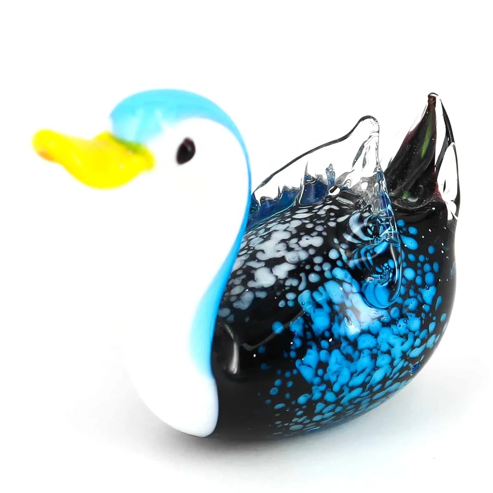 Pretty animal figurine decorations antique glass murano glass duck figurines