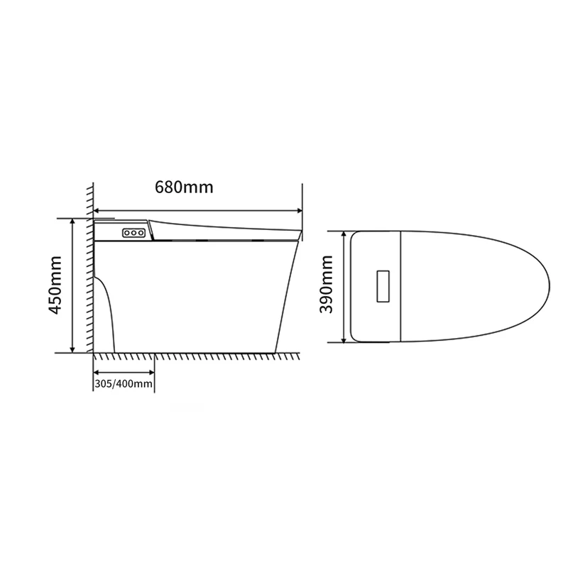 European Sanitary Ware Commode Bathroom Smart Electric Automatic Deodorization Siphonic One Piece Smart Ceramic Toilet