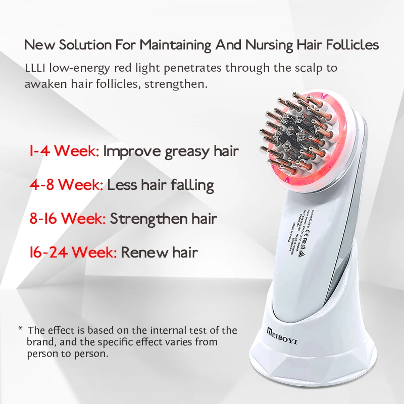 Scalp Care Brush Red Light Hair Growth Laser Comb Hair Scalp Oil Applicator / Vibrating Electric Head Scalp Massager