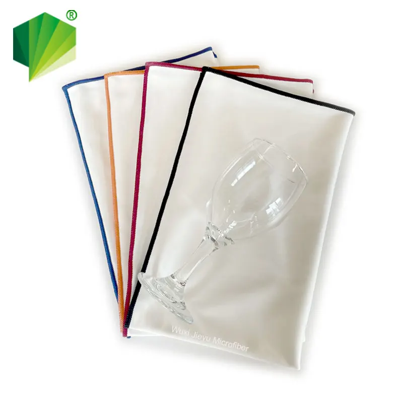 Large Microfiber Cristal Glassware Polishing Cleaning Cloth Lint Streak Free Drying Glass Towel Custom Logo Big