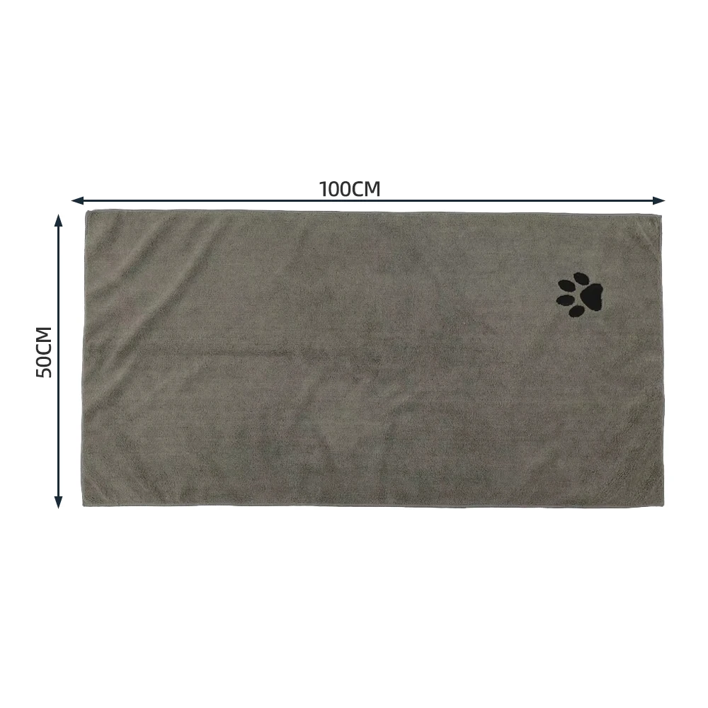 Cross-border Wholesale Pet Embroidered Bath Towel Soft and Skin-friendly Dog Bath Towel Does Not Drop Hair Thick and Durable