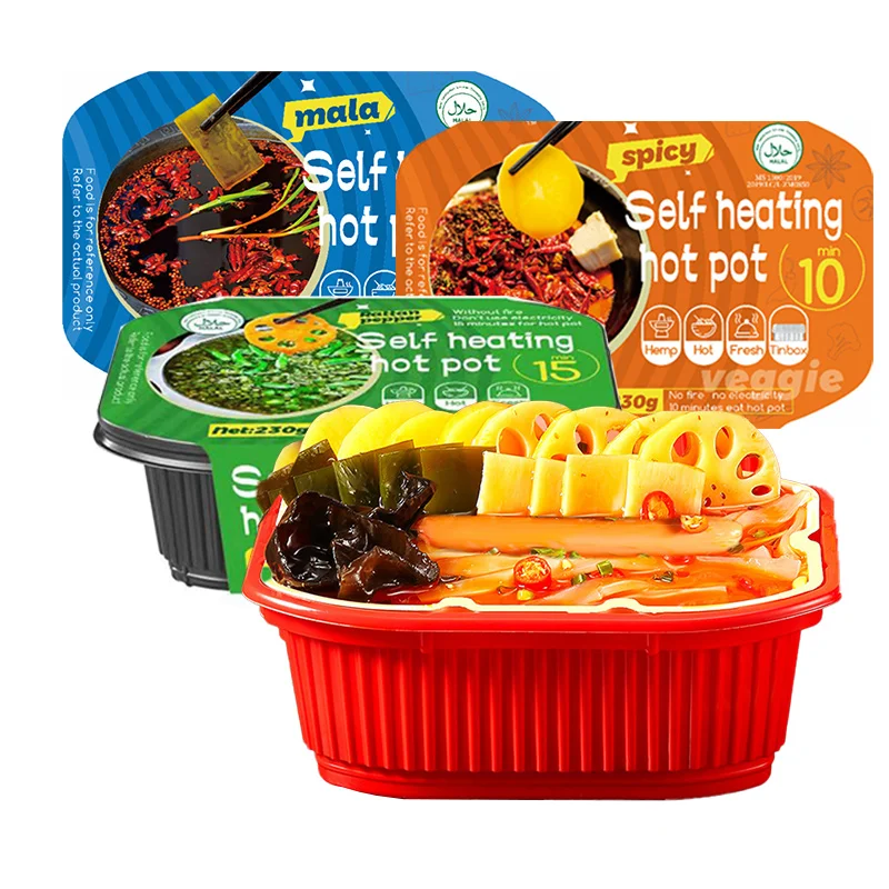 asian snacks exotic snacks Chongqing spicy hot pot OEM halal self heating hot pot
