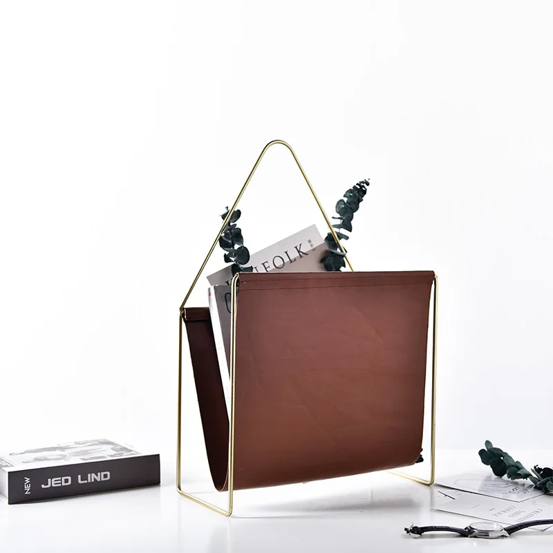  Portable home goods free standing retro decorative modern metal stylish bathroom/horizontal leather magazine