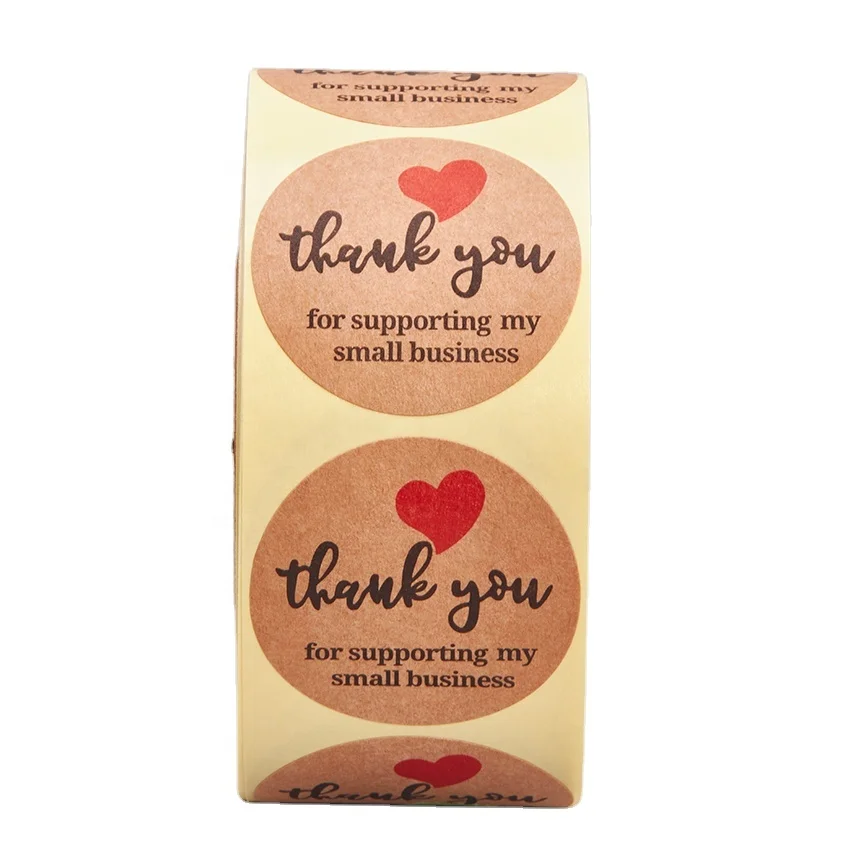 Wholesale High Adhesive Black And Silver Font Waterproof Round Thank You Sticker Notes