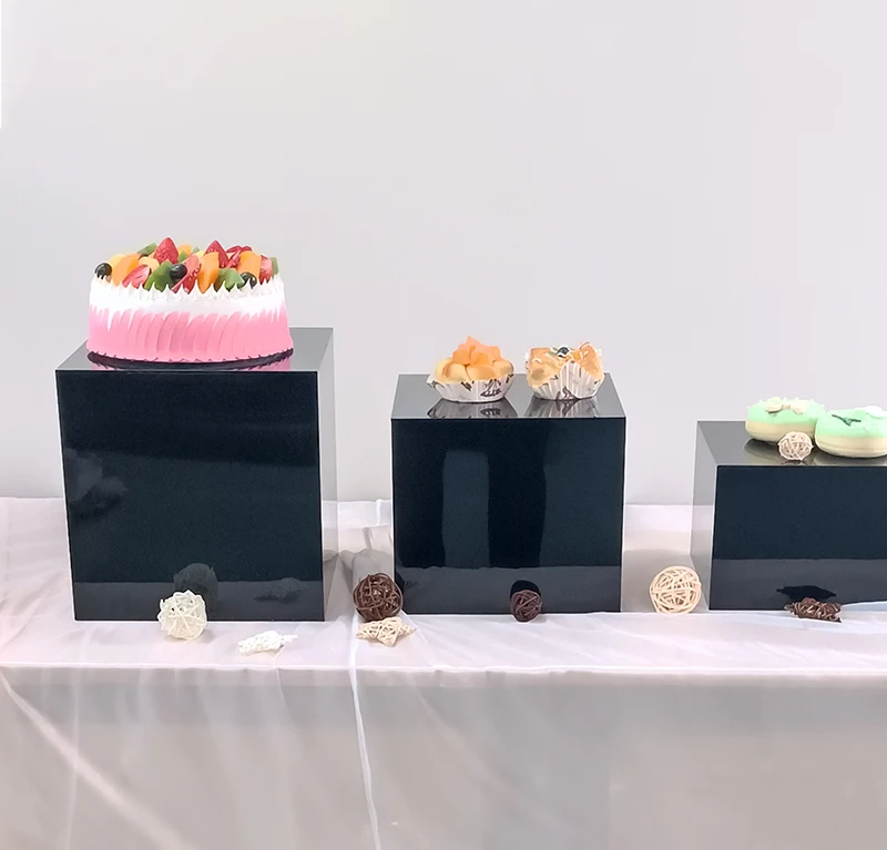 Wedding Party Decoration Display Acrylic Food Display Stand White Buffet Acrylic Food Display Risers Cubes