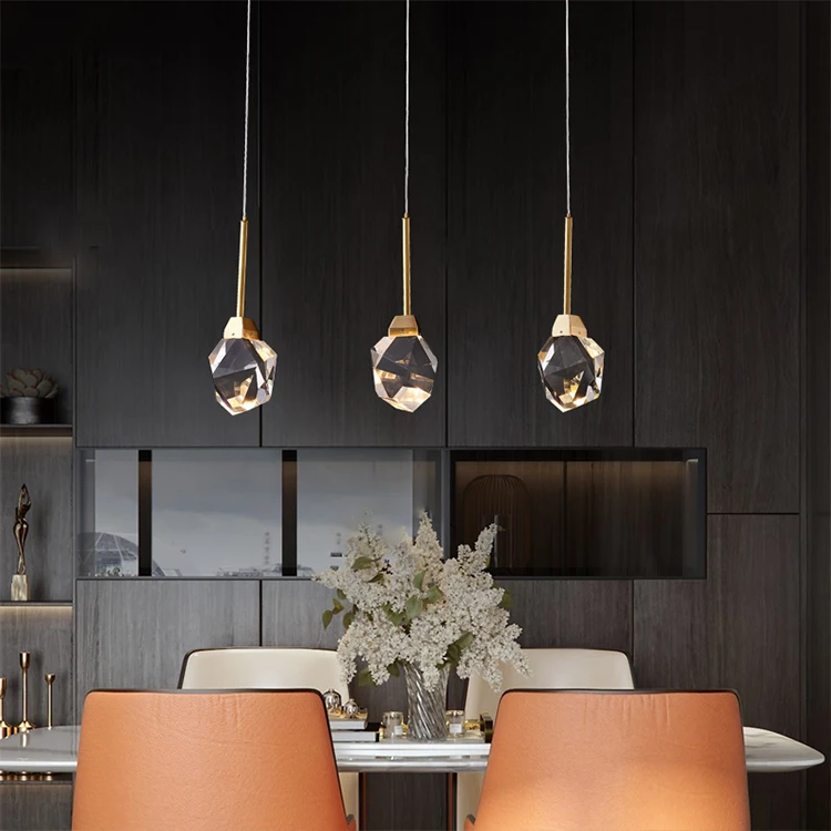 Modern Dining Room Decoration Pendant Light Custom Indoor Lamp Luxury LED Crystal Chandelier