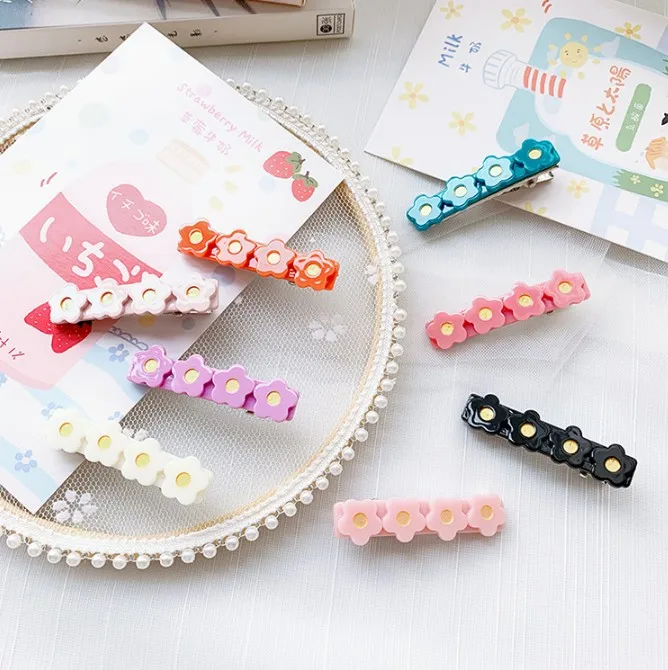 INS -Amazon Hot Sale Acetate Flower Hair clips For Baby Girls Candy Color Acrylic Barrettes Side Hairpins Kids Hairgrips