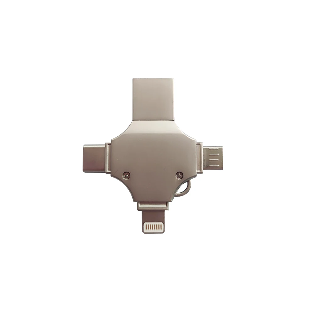 KISSIN Custom LOGO Cloud Storage USB 8GB 16GB 32GB 64GB 4 In 1 Pendrive 3.0 2.0 Flash Memory OTG USB Flash Drive