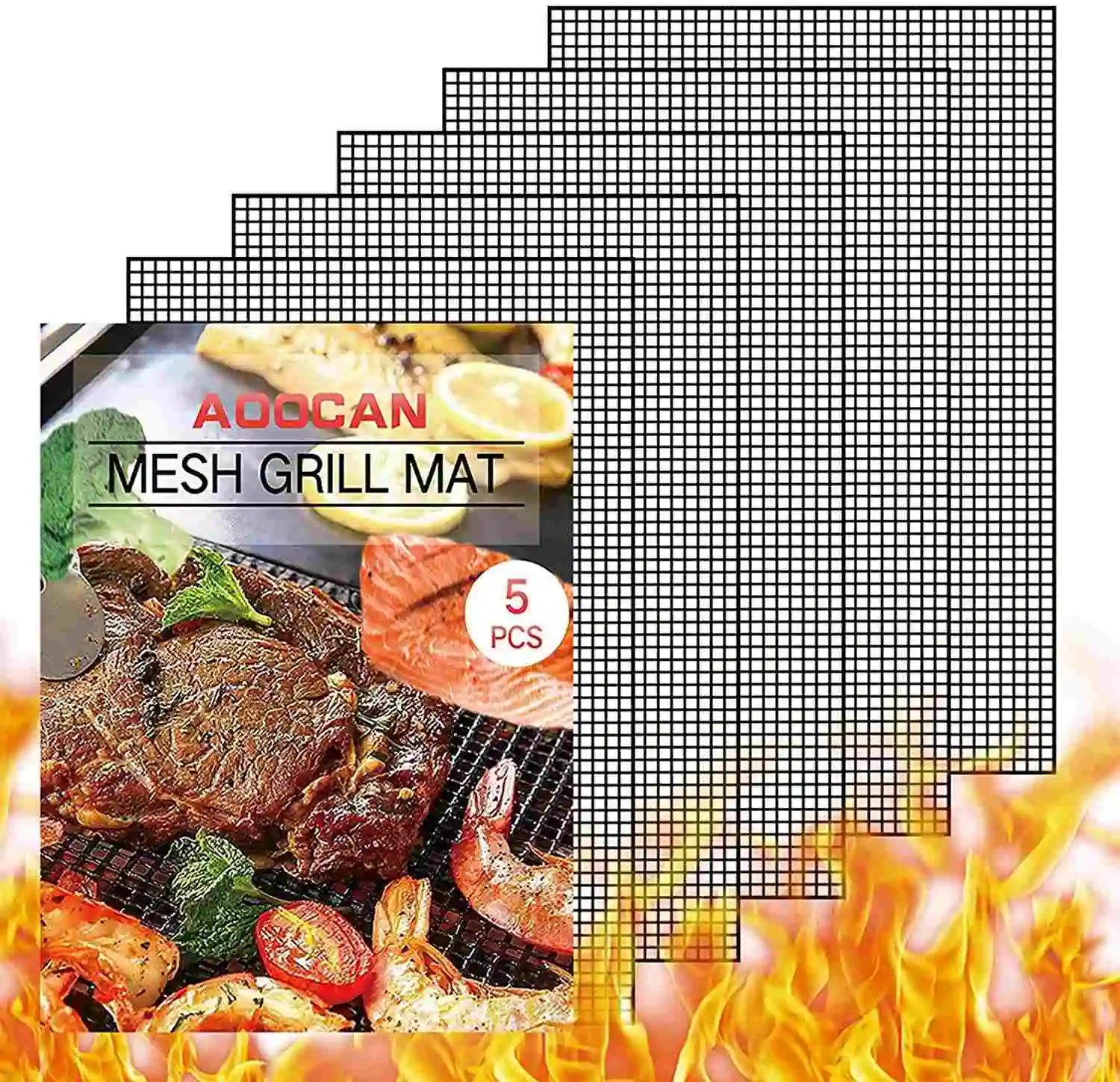 Heavy Duty Nonstick BBQ Mesh Grill Mat Set Heat Resistant Pad Barbecue Sheet