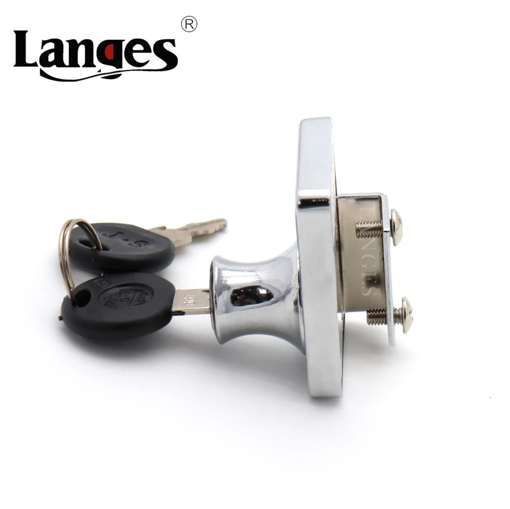 Furniture Lock with Key Zinc Alloy Nickel Desk Cupboard Drawer Glass Wine Display Cabinet Door Locker Screw Fixing