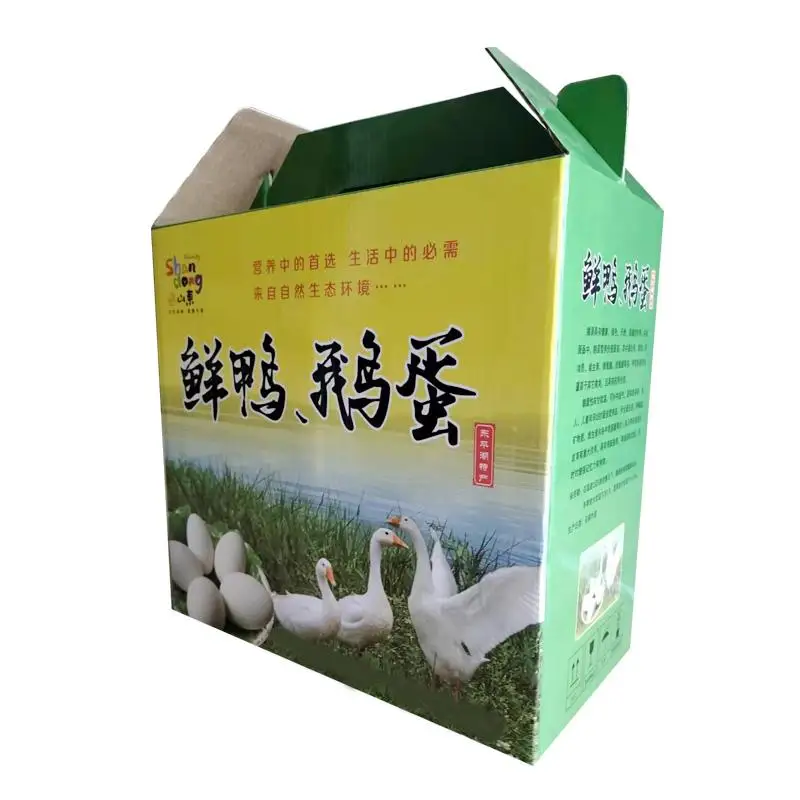 Custom Logo Transport Packing Egg Fruit Vegetable Packaging Mailing Carton Box With Die Cut Handle