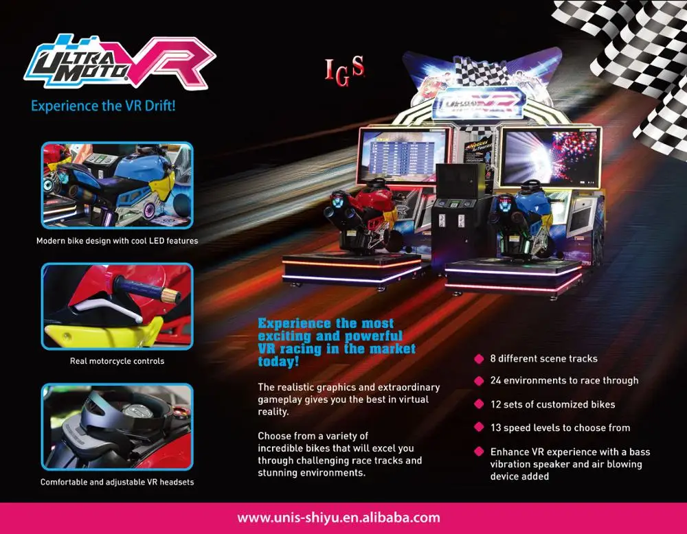 
UNIS Arcade game machine MOTO simulator VR game Ultra MOTO VR 