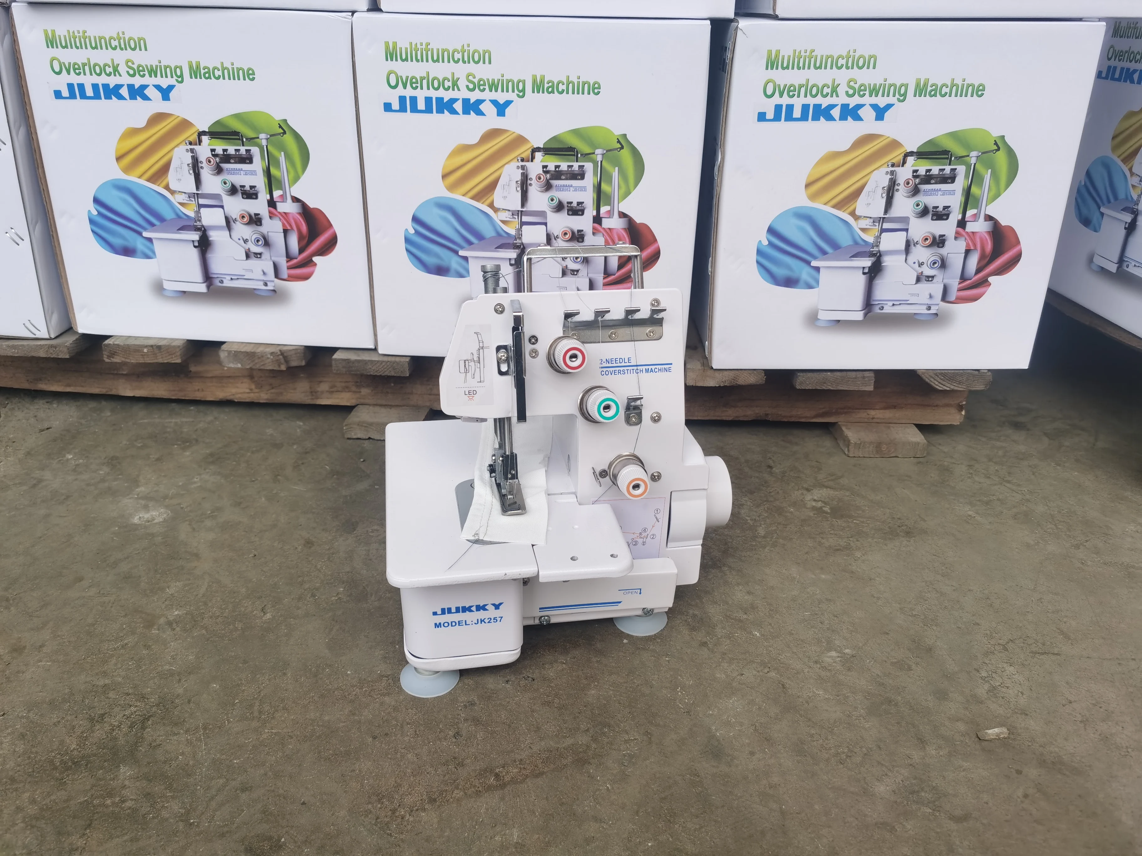 coverstitch sewing machine home use sewing machine factory wholesale twin needle sewing machine JK257 brand JUKKY