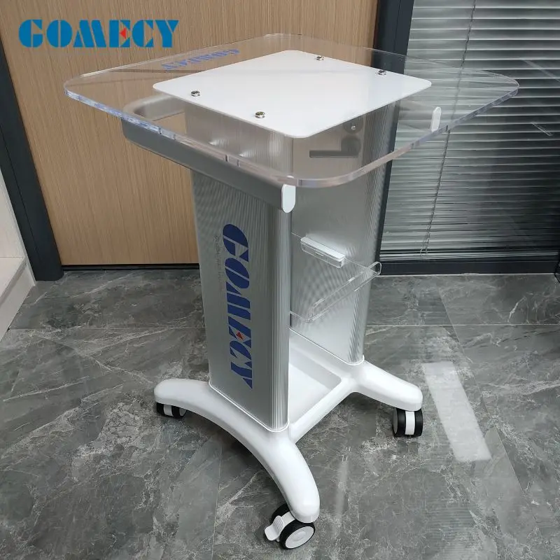 Stable Cart Table 4 Wheels Aluminum Alloy Frame Acrylic Panel Trolley Cart Beauty Device Use Portable Beauty machine display use