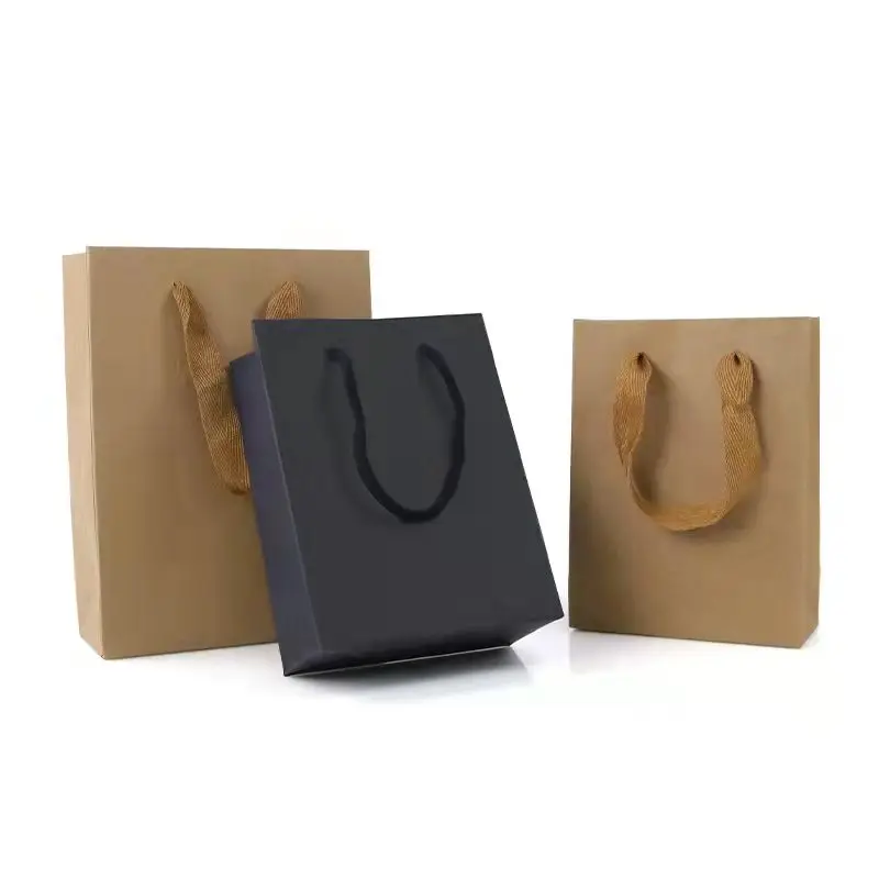 Hanhong multi-color can be customized luxury cardboard jewelry packaging bag, kraft paper gift bag