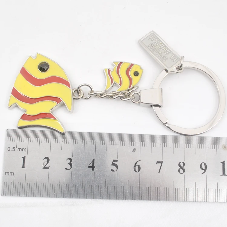 Creative Sharm EL Sheikh Tourism Souvenir Keychain Custom Sea Animals Tropical Fish 3D Metal Keychain