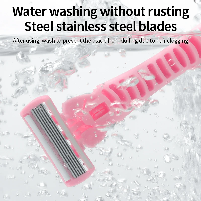 Private Label in Stock Disposable Women Shaving Blazes Portable 5 Blades High Quality Safety Razor for Women