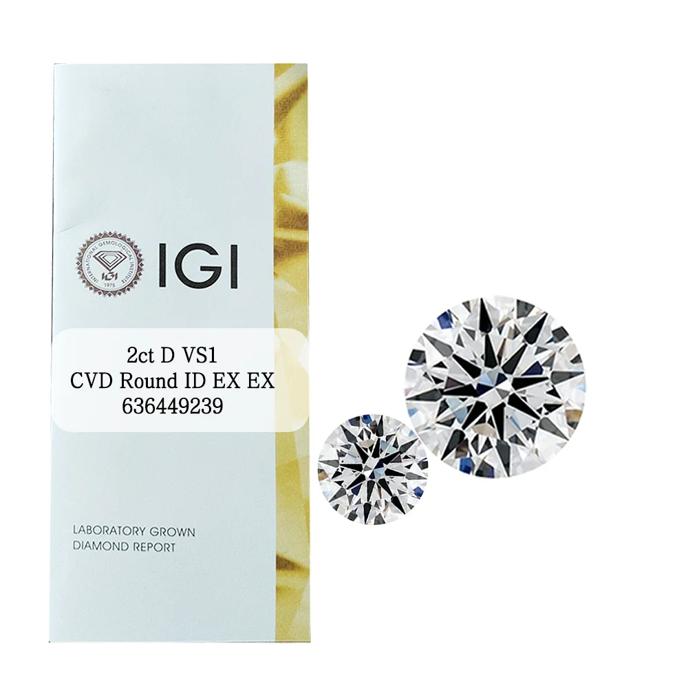 Solen Tenth  Igi D Vs2 Round 4Ct Loose Diamond Stone 100% Lab Diamond Price Per Carat Lab Grass Diamond