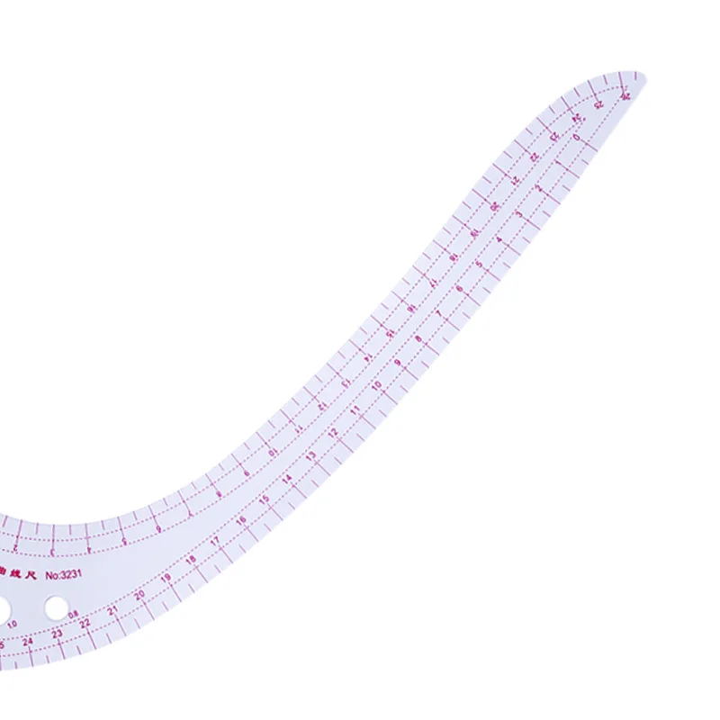 SHELIKE Transparent Plastic Tailor Patchwork ruler&Comma Type Curve Ruler #3231