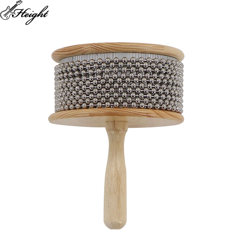 Cabasa Percussion Instruments Wood Musical Metal with Wooden Handle Small