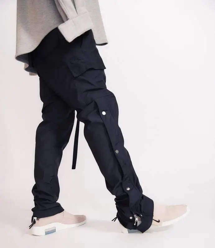
Button Cargo Pants Male Trousers Mens Sweatpants Casual Jogger men Button Pants 