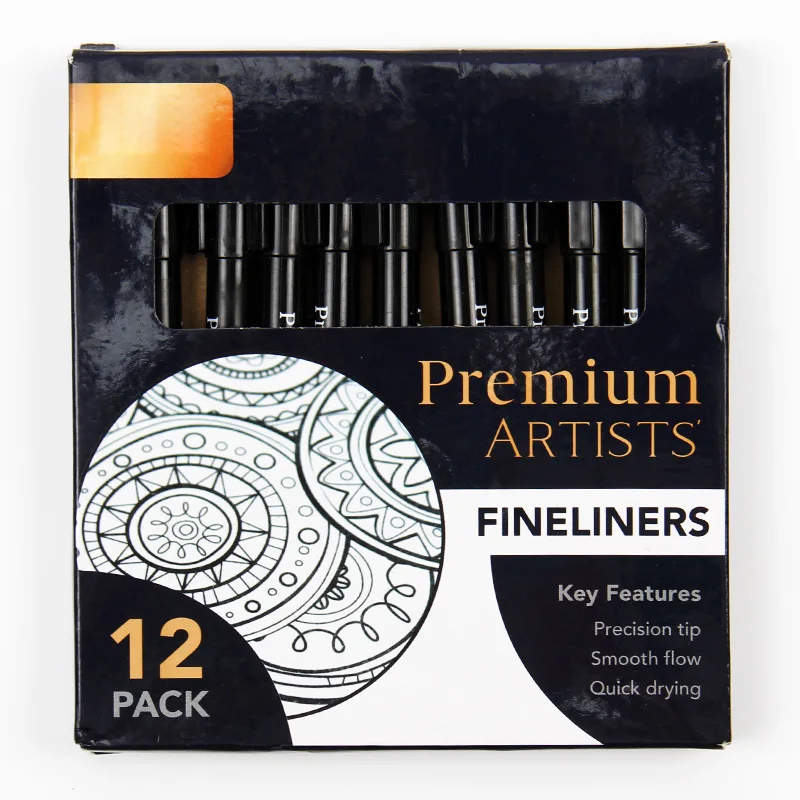 Custom Black Fineliner Felt Tip Pen Fine Point Dry Erase Ink Permanent Waterproof Marker Pen