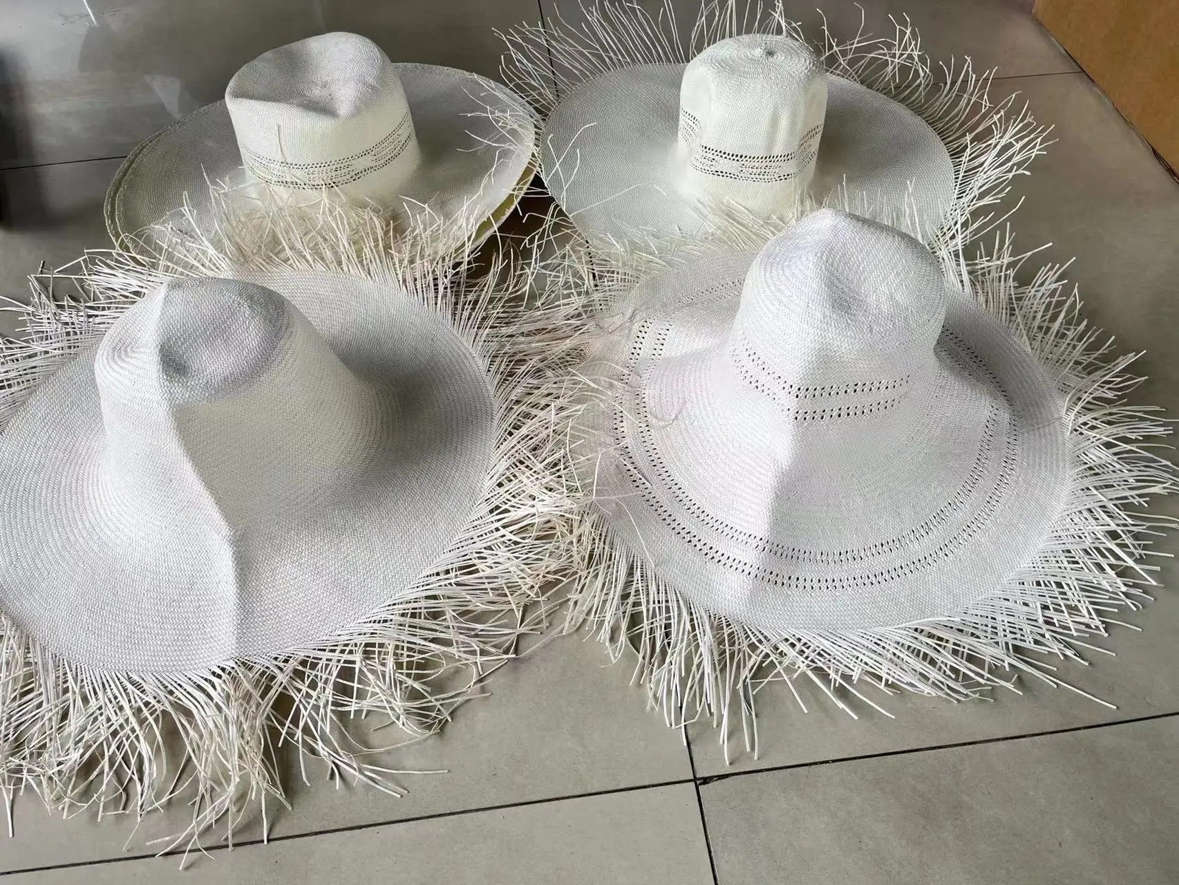 High-end Hand Made Weaving Created Paper Straw Hat body Summer Beach Women Hat