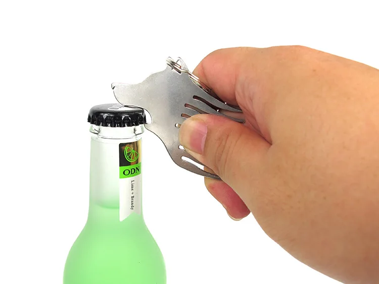 Stainless Steel Bottle Opener Keychains - Beer Opener with Belt Buckle Clip Multifunction Kitchen Tool