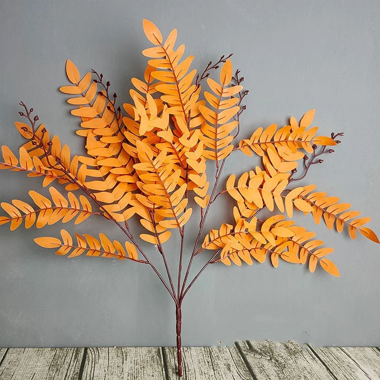 5 forks Artificial wedding flowers simulate locust tree leaves  The plant wall is decorated with flowers