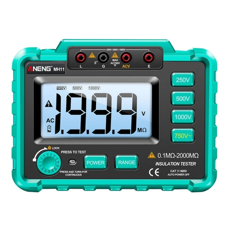 ANENG MH11 Профессиональный высоковольтный цифровой тестер сопротивления изоляции