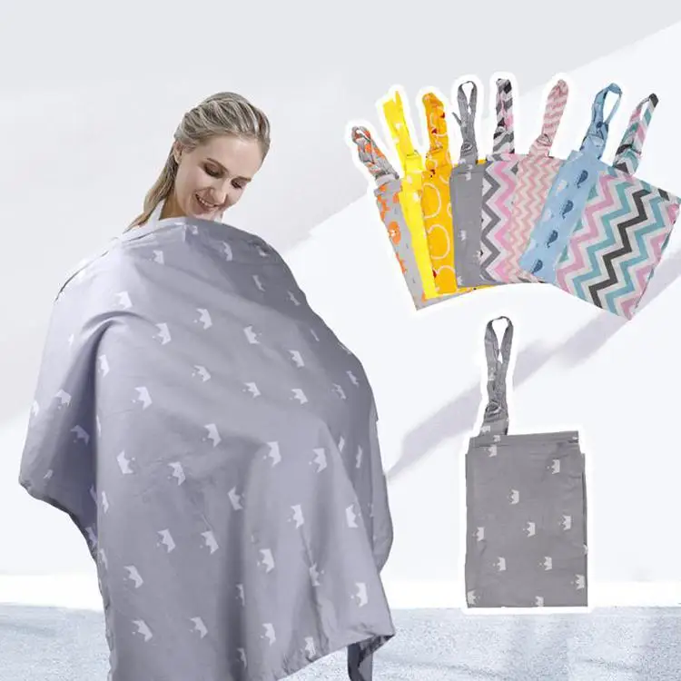 
YLA-NC-016 Wholesale Nursing Cover Privacy 100% Cotton Breastfeeding Covers Baby Apron Feeding Car 