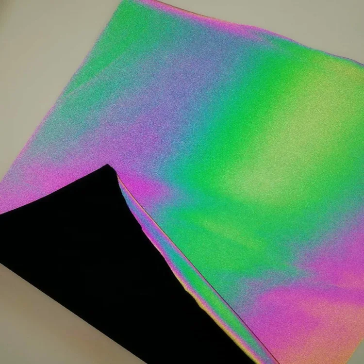 Wholesale Cheap Stretchable Rainbow Reflective Spandex Fabric for Fashion Clothing or Jacket