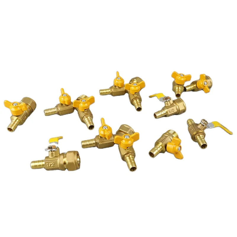 Brass single nozzle gas valve wholesale gas valve DN15 butterfly handle threaded valve Support custom OEM