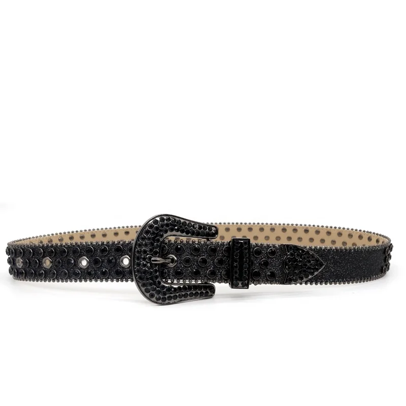 Factory Custom Making Diamond Belts Strap Bling Crystal Rhinestone Belt With Metal Pu Leather Luxury Designer Belt Men