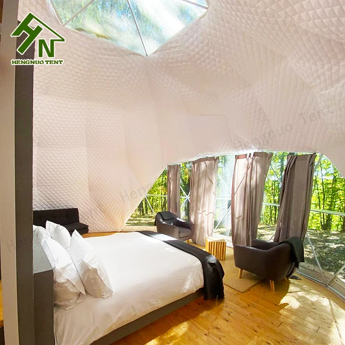 5m 6m 7m Luxury Resort Tent Dome Hotel Garden Geodesic Dome Tents With Large Bay Window