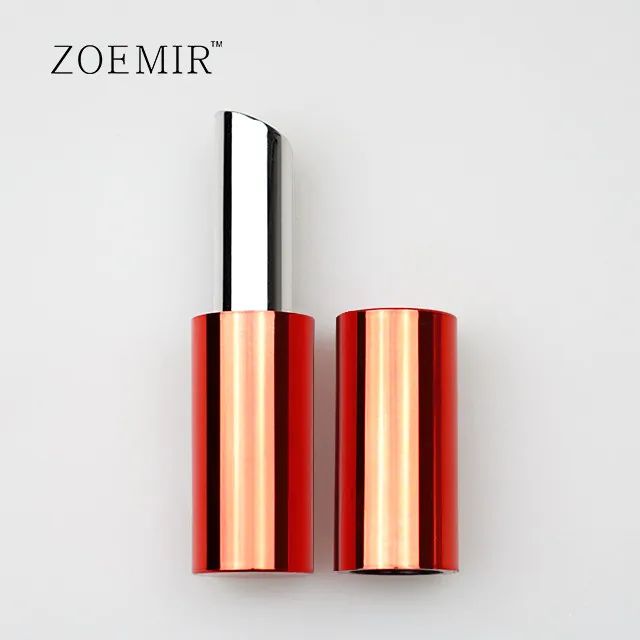Magnetic luxury lipstick container red and silver packaging round most popular lipstick tubes