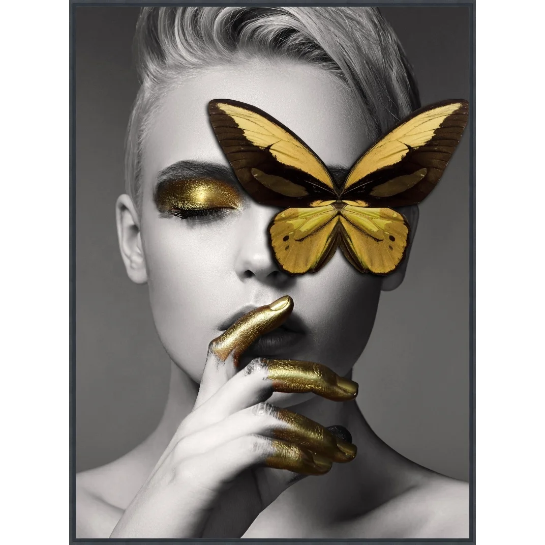 
Nordic Nude Butterfly Painting Art Home Decor Wall Glass Painting Art For Living room 