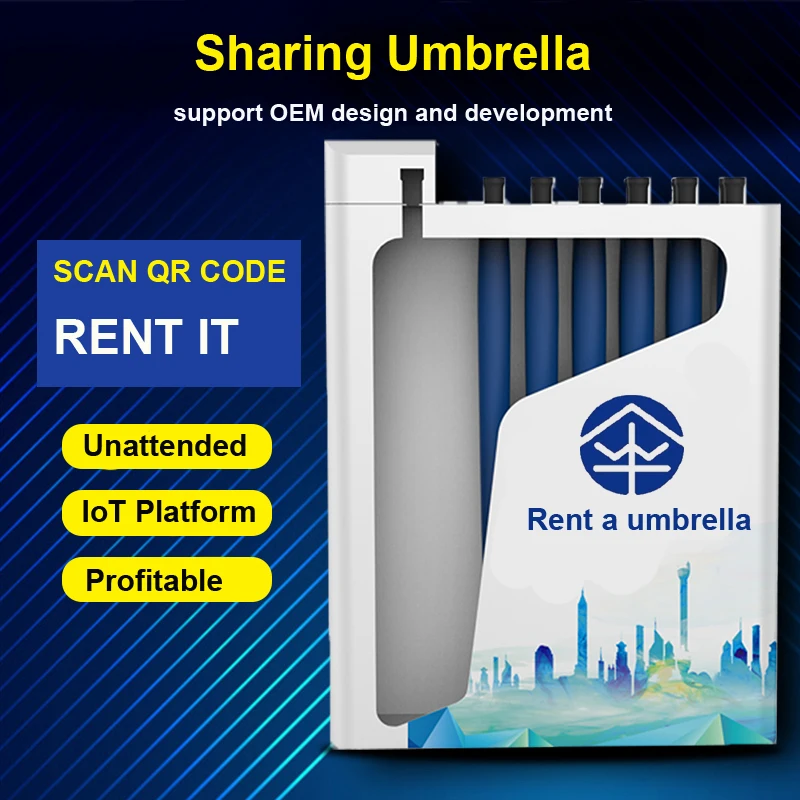 Shared Umbrellas sharing kiosk Umbrella Rental Station Sharing umbrella vending IOT platform mobile application development