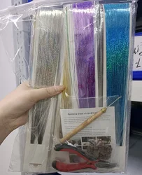 Full Shine Fashion Hair Extensions 150 Strands Braided Hair Tinsel Hair Extensions For Women