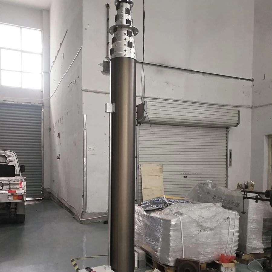 Self standing Mast 3-9m Lifting Antenna Tower Telescopic Camera Mast Pole