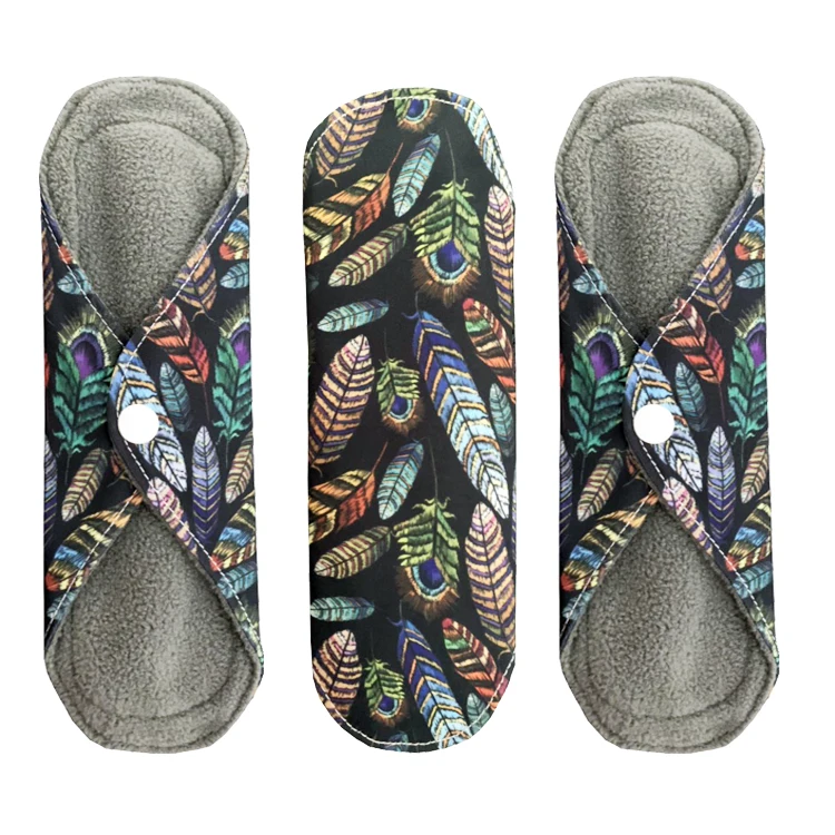 carefree Bamboo Charcoal terry Reusable Cloth Menstrual Pads Absorbency Panty Liner Sanitary pads