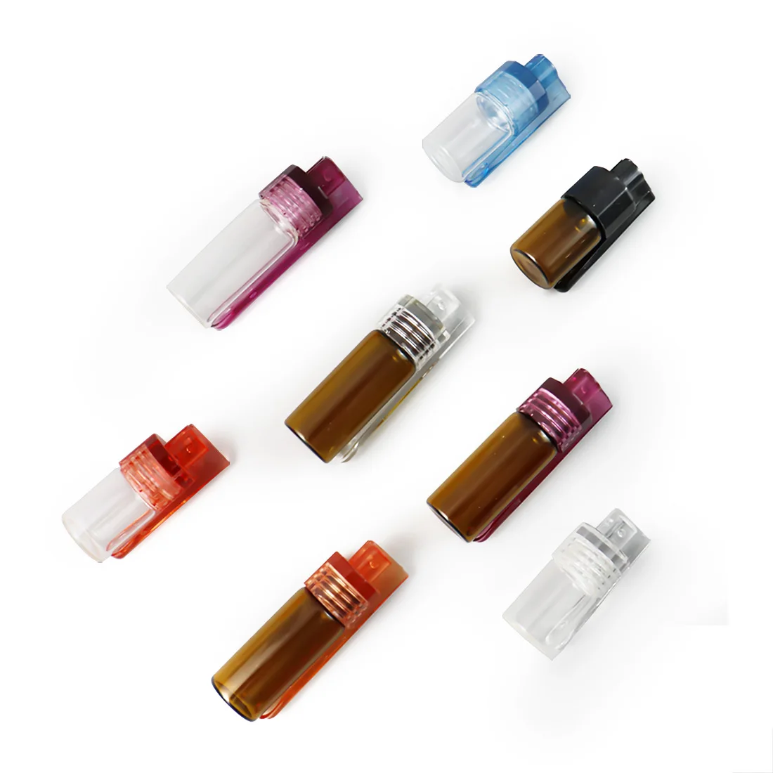 2022 new 4ml 2ml  glass bottle with medicine spoon glass pill box  glass pipe bottle capsule storage container wholesale