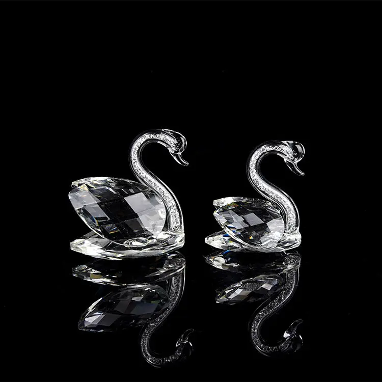 Wholesale Of New Products Christmas Gifts Single Clear Crystal Swan Animal Figurine For Wedding Souvenir
