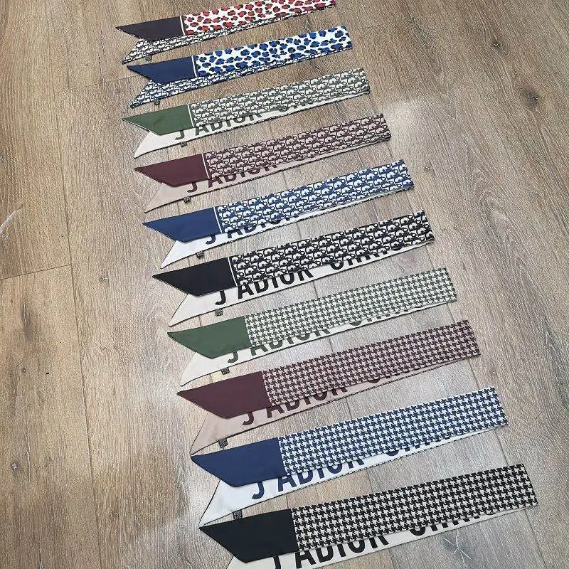 
2020 spring and summer D word new big simulation silk tie bag ribbon scarf scarf long small scarf women wholesale 