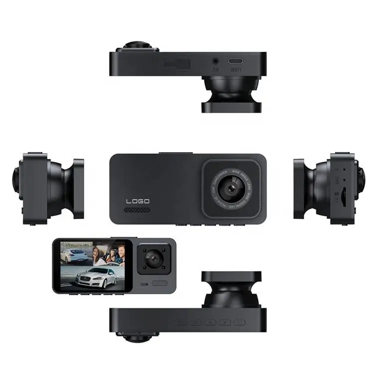 Hot seller 2MP Car Black Box Triple Camera 2 Inch 3 Lens Car Dvr 4K Hd 1080p Dash Cam Car Black Box