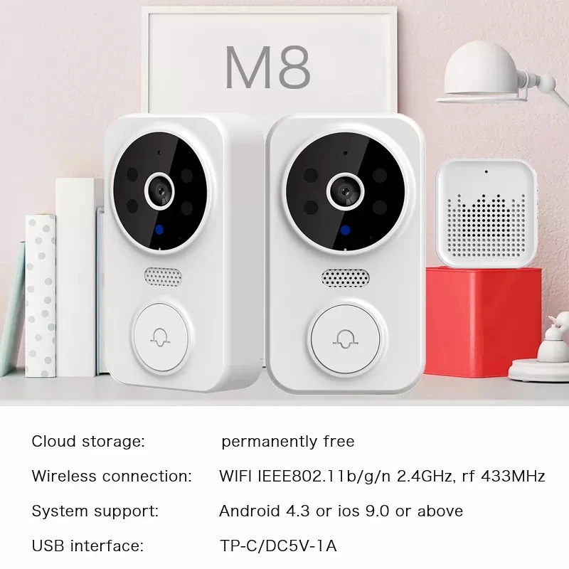 2023 New Best Seller Indoor Tuya Security Intercom System Mini Door Bell Camera WiFi Smart Wireless Video Doorbell